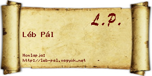 Léb Pál névjegykártya
